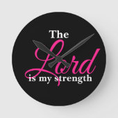 Der Herr ist meine Stärke Runde Wanduhr (Vorderseite)
