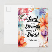 Der Herr ist meine Stärke und mein Schild Postkarte (Vorne/Hinten)