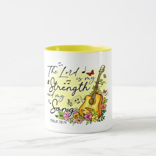 "DER HERR IST MEINE STÄRKE UND MEIN SONG" GITAR TASSE (Zentrum)