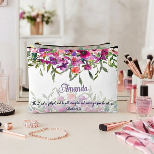Der Herr ist treu, florale Personalisierung Zubehörtasche