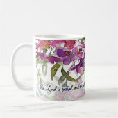 Der Herr ist treu und blumenreich Christlich Kaffeetasse (Links)