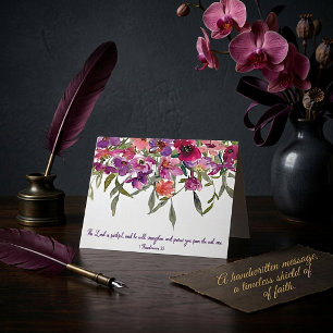 Der Herr ist treue Wasserfarbe floral christlich Karte