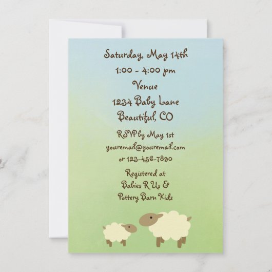 Der Herr ist unsere Schäferhirde Baby Dusche einla Einladung (Rückseite)