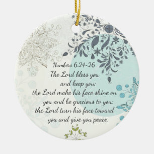 Der Herr segne dich, 4. Mose 6:24, Bibel benutzerd Keramik Ornament