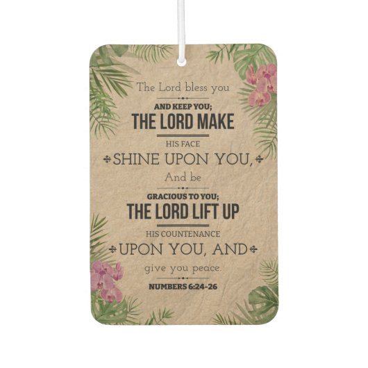 Der Herr segne dich, Nummern 6:24-26 Autolufterfrischer (Vorderseite)