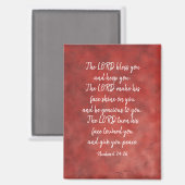 Der Herr segne dich und Behalte dir Bibelstudium Magnet (Vorderseite/Rückseite)