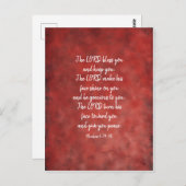 Der Herr segne dich und Behalte dir Bibelstudium Postkarte (Vorne/Hinten)