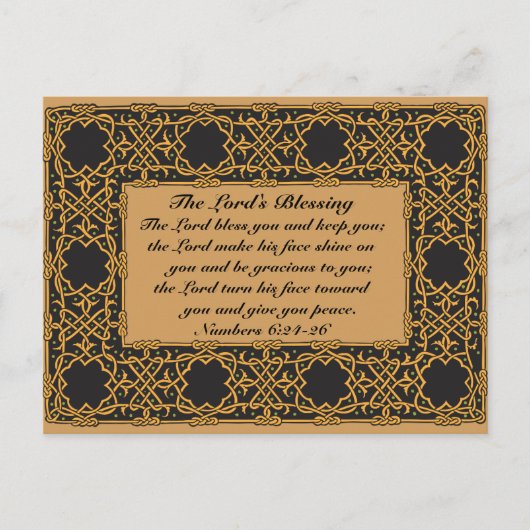 Der Herr segne dich, Zahlen 6:24, keltisches Desig Postkarte (Vorderseite)