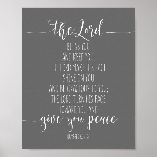 Der Herr segne euch und Behalte euch, Nummern 6:24 Poster (Vorne)