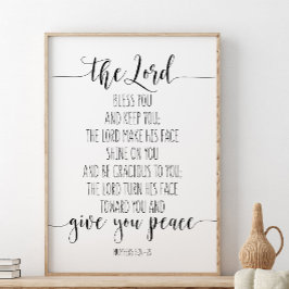 Der Herr segne euch und Behalte euch, Nummern 6:24 Poster