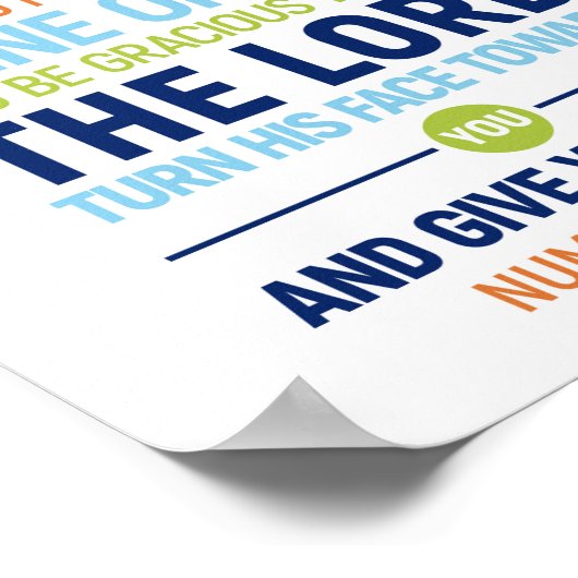 Der Herr segne euch und Behalte euch, Nummern 6:24 Poster (Ecke)