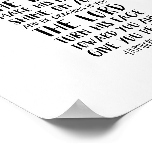 Der Herr segne euch und Behalte euch, Nummern 6:24 Poster (Ecke)