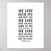 Der Herr segne euch und Behalte euch, Nummern 6:24 Poster (Vorne)