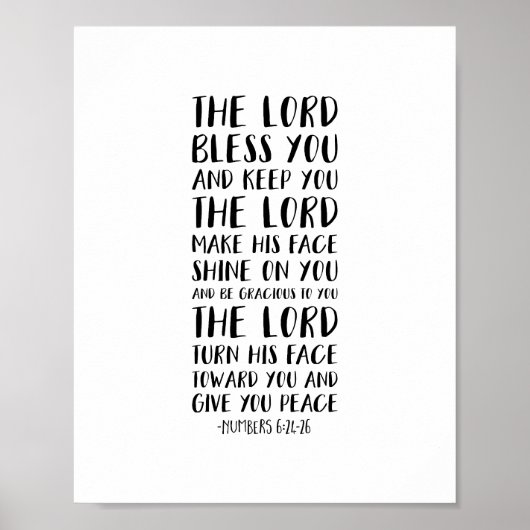 Der Herr segne euch und Behalte euch, Nummern 6:24 Poster (Vorne)