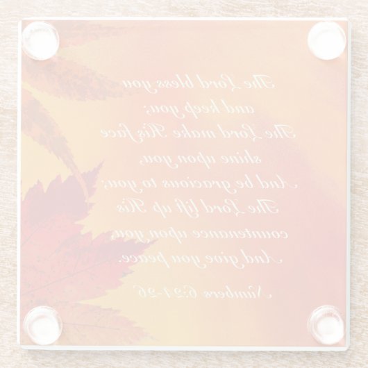 Der Herr segne Sie, der Herbst hinterlässt den Ern Glasuntersetzer (Rückseite)