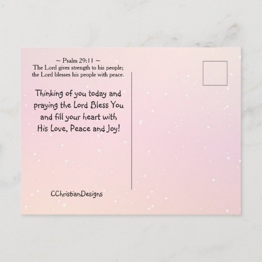 Der Herr segne Sie Nummern 6:24-26 Wintersee Postkarte (Rückseite)