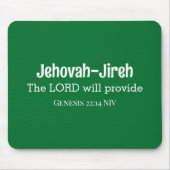 Der Herr wird die Bibel Verse Dunkelgrün zur Verfü Mousepad (Vorne)