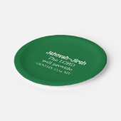 Der Herr wird die Bibel Verse Dunkelgrün zur Verfü Pappteller (Schrägansicht)