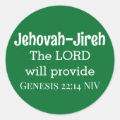 Der Herr wird die Bibel Verse Dunkelgrün zur Verfü Runder Aufkleber (Vorderseite)