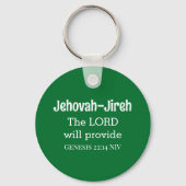 Der Herr wird die Bibel Verse Dunkelgrün zur Verfü Schlüsselanhänger (Rückseite)