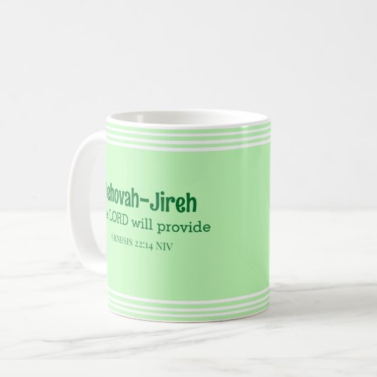 Der Herr wird die Bibel Verse Licht Grün geben Kaffeetasse (Vorderseite Links)