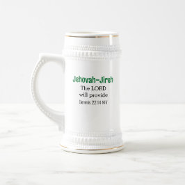 Der Herr wird die Bibelverse grün und weiß zur Ver Bierglas