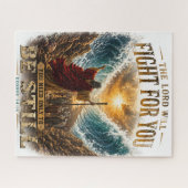 Der Herr wird für euch kämpfen Exodus 14:14 Puzzle (Horizontal)