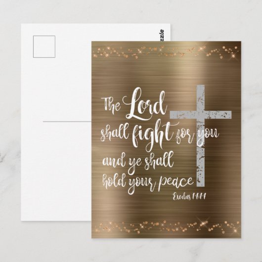 Der Herr wird für euch kämpfen Schrift Postkarte (Vorne/Hinten)