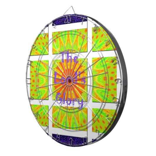 Der Herrgott: Schöne, phantastische, bunte Kunst Dartscheibe (Vorderseite rechts)