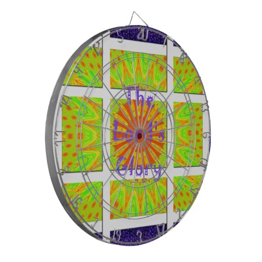 Der Herrgott: Schöne, phantastische, bunte Kunst Dartscheibe (Vorderseite Links)