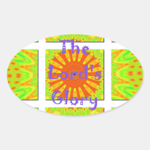 Der Herrgott: Schöne, phantastische, bunte Kunst Ovaler Aufkleber