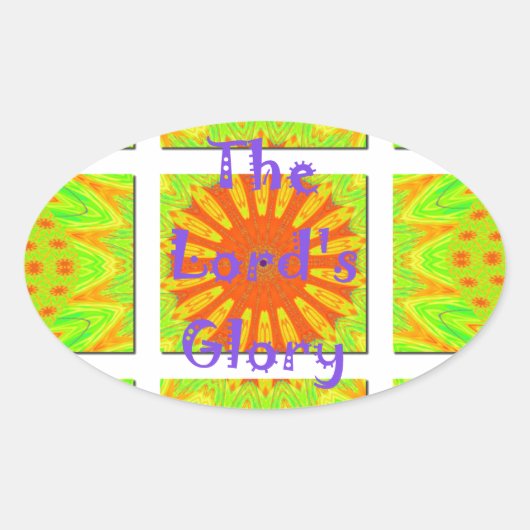 Der Herrgott: Schöne, phantastische, bunte Kunst Ovaler Aufkleber (Vorderseite)