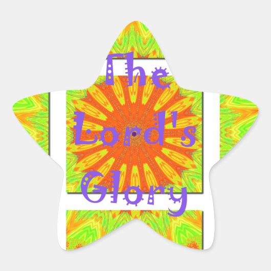 Der Herrgott: Schöne, phantastische, bunte Kunst Stern-Aufkleber (Vorderseite)