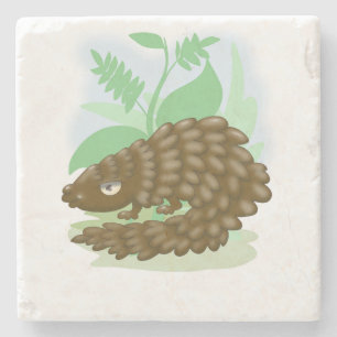 Der herrliche kleine Pangolin-Stein-Untersetzer Steinuntersetzer