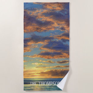 Der herrliche Sonnenuntergang auf den Bahamas Strandtuch