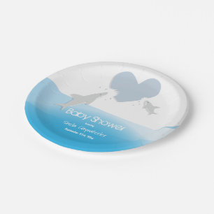 Der Herz-Biss-und Haifisch- Babyparty-Pappteller Pappteller