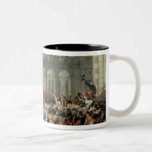 Der Herzog von Orleans verlässt das Palais Royal Zweifarbige Tasse
