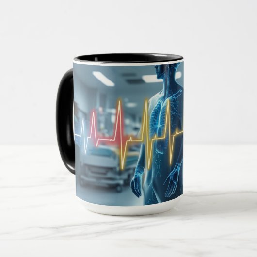 Der Herzschlag eines Krankenhauses Tasse (Vorderseite Links)