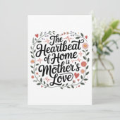 Der Herzschlag Zu Hause Ist Mutterliebe Einladung (Stehend Vorderseite)