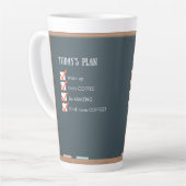 Der heutige Plan - Funny Mug Milchtasse (Linke Ecke)