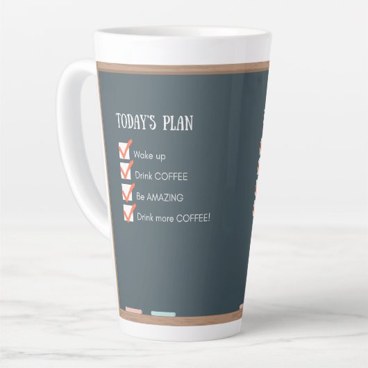 Der heutige Plan - Funny Mug Milchtasse (Linke Ecke)