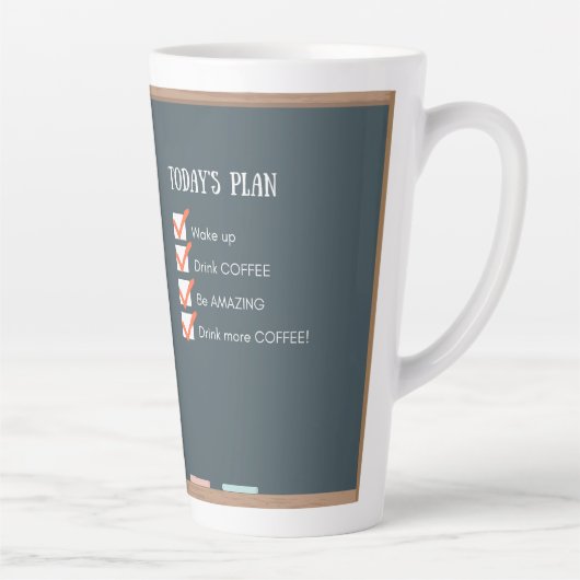 Der heutige Plan - Funny Mug Milchtasse (Rechts)
