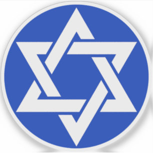 Der Hexagram (weiß auf blau) Aufkleber