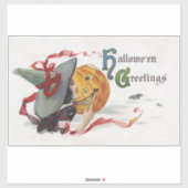 Der Hexenkuss: eine Kürbislaterne zu Halloween Aufkleber (Blatt)