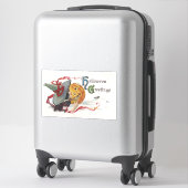 Der Hexenkuss: eine Kürbislaterne zu Halloween Aufkleber (Koffer)