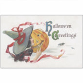 Der Hexenkuss: eine Kürbislaterne zu Halloween Aufkleber (Vorderseite)