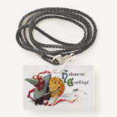 Der Hexenkuss: eine Kürbislaterne zu Halloween Ausweis (Vorderseite mit Schlüsselband)