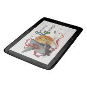 Der Hexenkuss: eine Kürbislaterne zu Halloween Badematte (Schrägansicht)