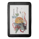 Der Hexenkuss: eine Kürbislaterne zu Halloween Badematte (Vorderseite Vertikal)