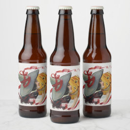 Der Hexenkuss: eine Kürbislaterne zu Halloween Bierflaschenetikett